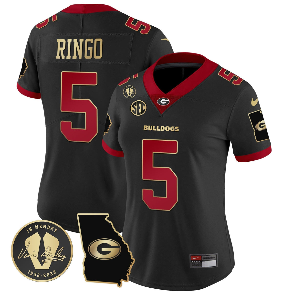 Women's Georgia Bulldogs 2023 Vapor Jersey V3 - Georgia Map - All Stitched