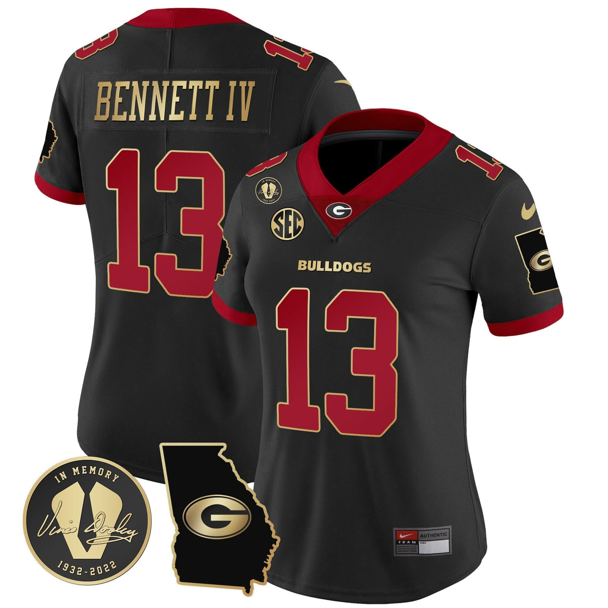 Women's Georgia Bulldogs 2023 Vapor Jersey V3 - Georgia Map - All Stitched