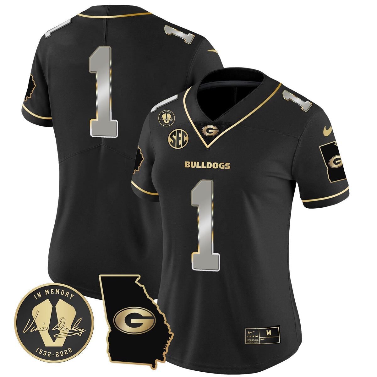 Women's Georgia Bulldogs 2023 Vapor Jersey V3 - Georgia Map - All Stitched