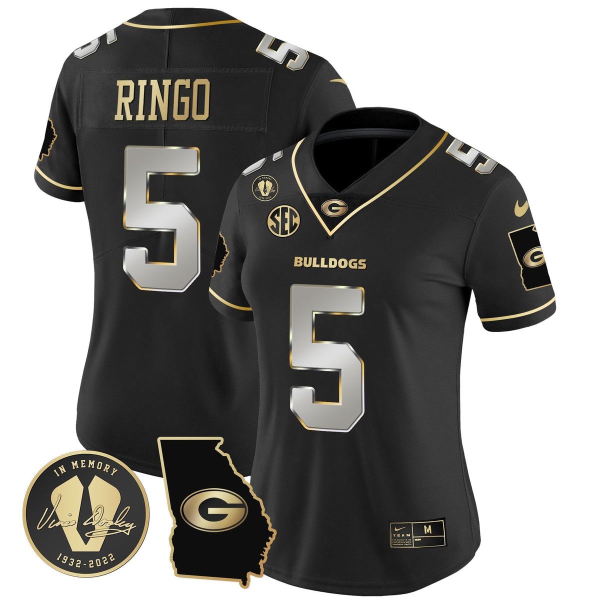 Women's Georgia Bulldogs 2023 Vapor Jersey V3 - Georgia Map - All Stitched