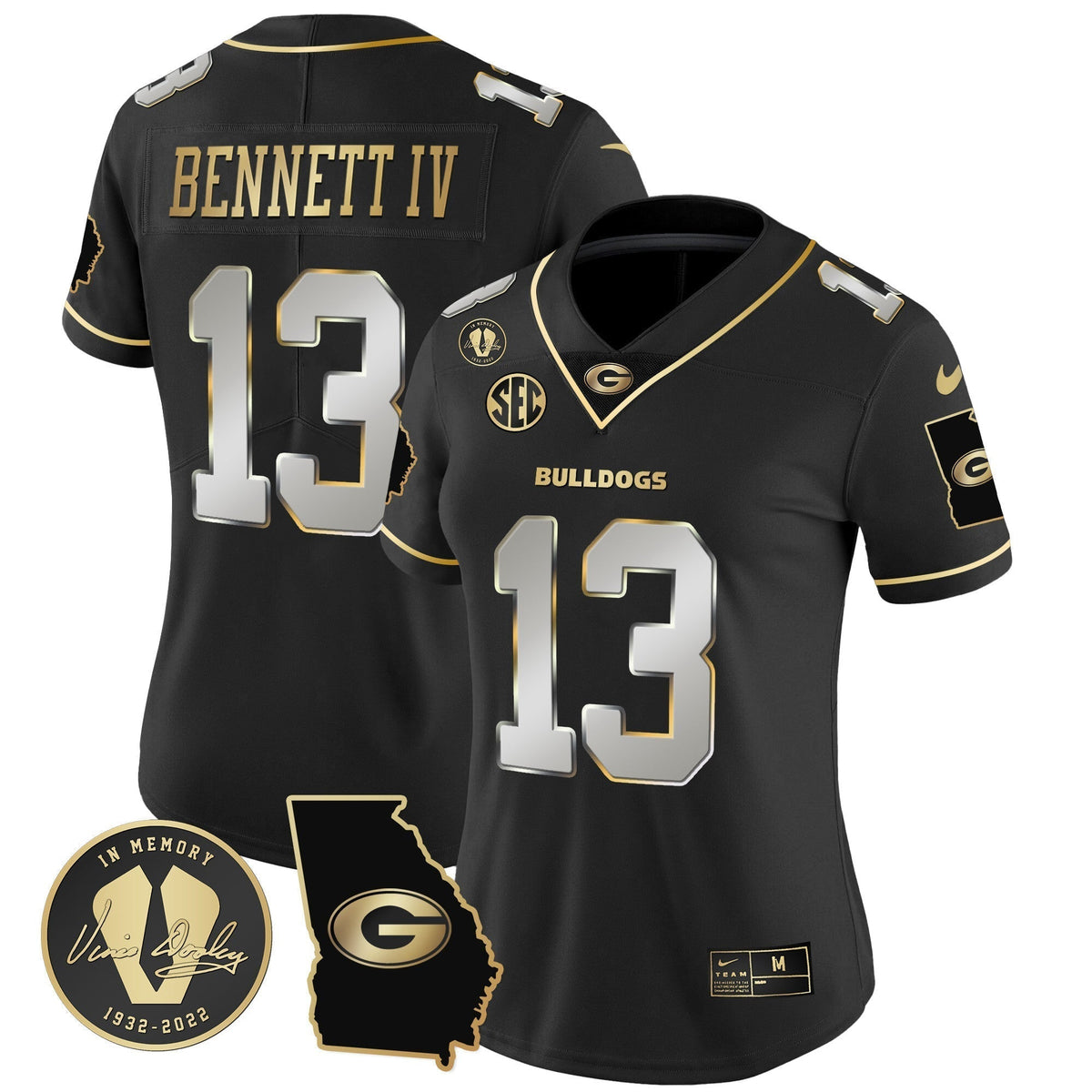 Women's Georgia Bulldogs 2023 Vapor Jersey V3 - Georgia Map - All Stitched