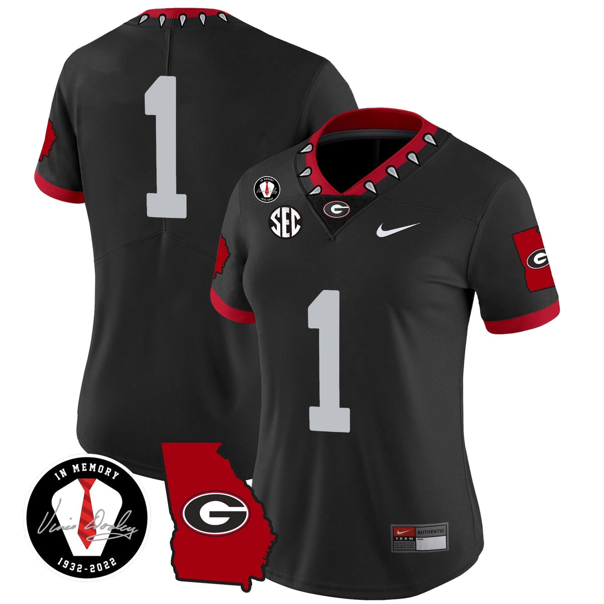 Women's Georgia Bulldogs 2023 Vapor Jersey V3 - Georgia Map - All Stitched