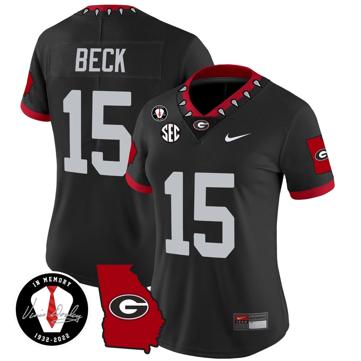 Women's Georgia Bulldogs 2023 Vapor Jersey V3 - Georgia Map - All Stitched