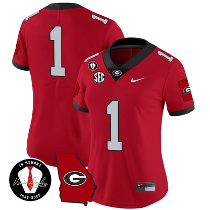 Women's Georgia Bulldogs 2023 Vapor Jersey V3 - Georgia Map - All Stitched