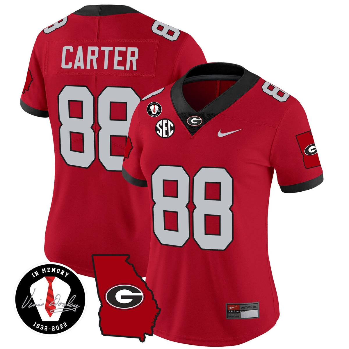 Women's Georgia Bulldogs 2023 Vapor Jersey V3 - Georgia Map - All Stitched