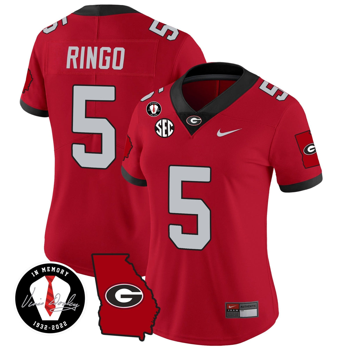 Women's Georgia Bulldogs 2023 Vapor Jersey V3 - Georgia Map - All Stitched