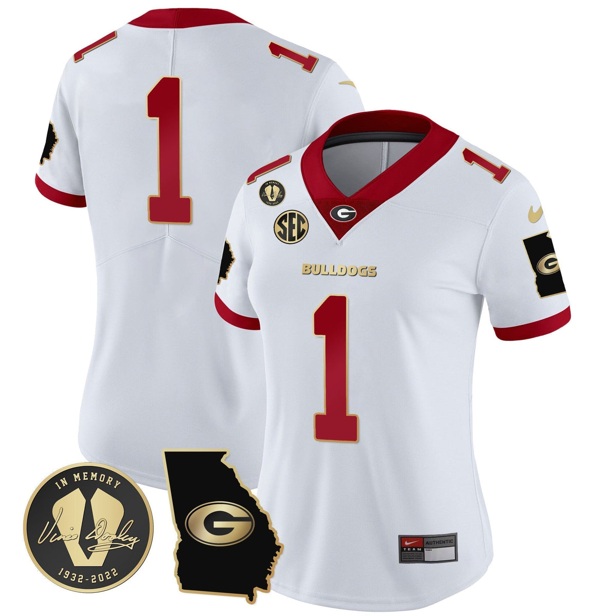 Women's Georgia Bulldogs 2023 Vapor Jersey V3 - Georgia Map - All Stitched