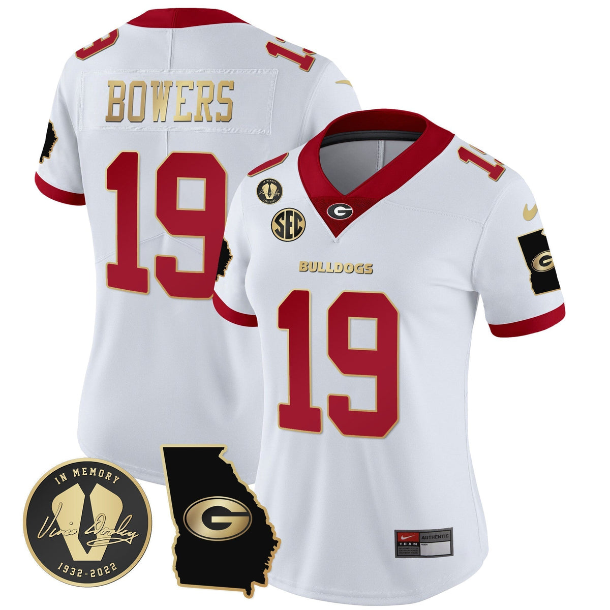 Women's Georgia Bulldogs 2023 Vapor Jersey V3 - Georgia Map - All Stitched