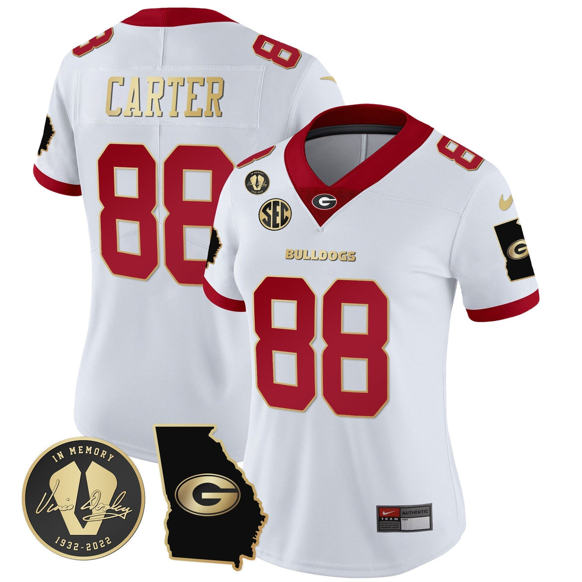 Women's Georgia Bulldogs 2023 Vapor Jersey V3 - Georgia Map - All Stitched