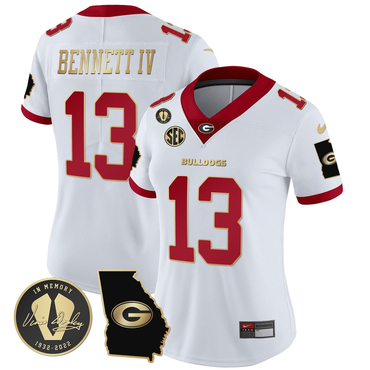 Women's Georgia Bulldogs 2023 Vapor Jersey V3 - Georgia Map - All Stitched