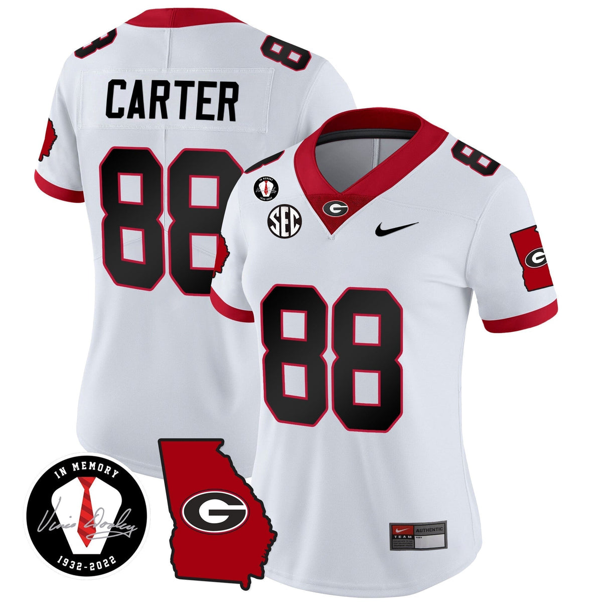 Women's Georgia Bulldogs 2023 Vapor Jersey V3 - Georgia Map - All Stitched