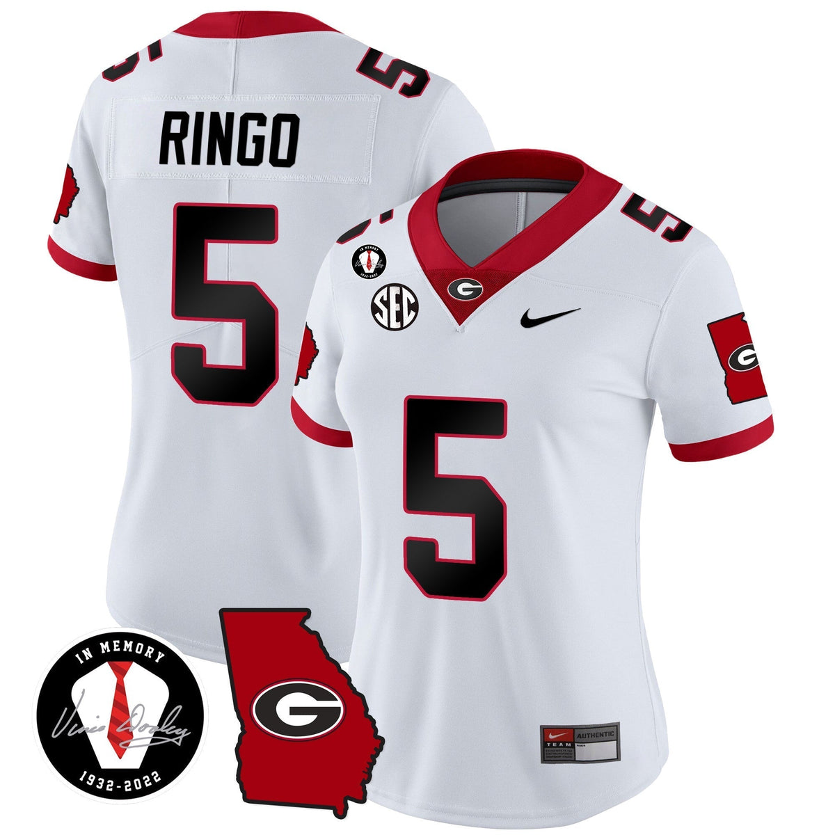 Women's Georgia Bulldogs 2023 Vapor Jersey V3 - Georgia Map - All Stitched