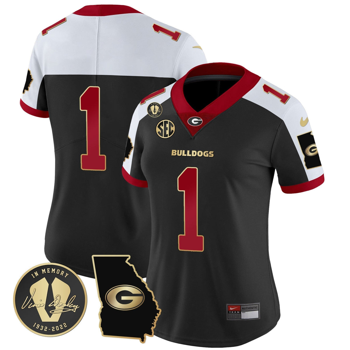 Women's Georgia Bulldogs 2023 Vapor Jersey V3 - Georgia Map - All Stitched