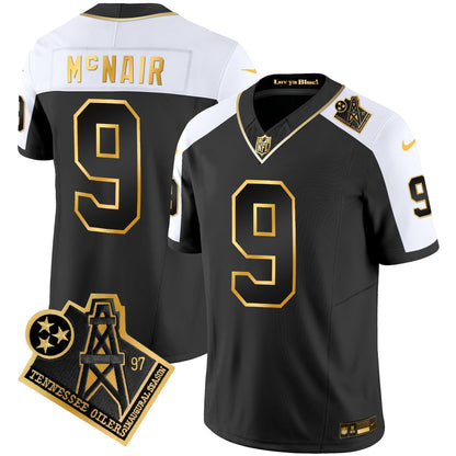 Men's Titans 1997 Throwback Gold Vapor Jersey - All Stitched