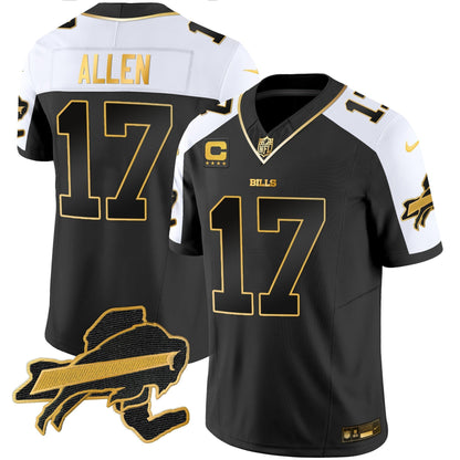 Men's Bills New York Patch Gold Vapor Limited Jersey - All Stitched