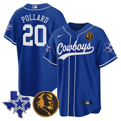 Men's Cowboys Texas & John Madden Patch Baseball Jersey - All Stitched