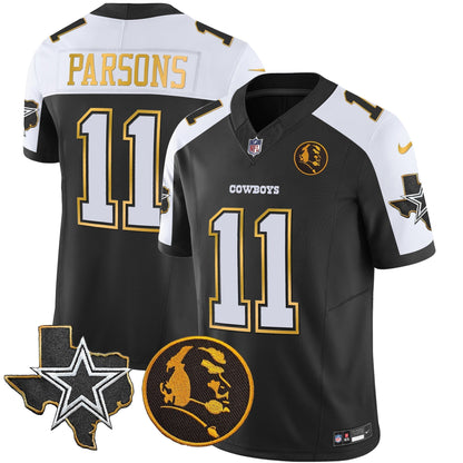 Men's Cowboys Texas & John Madden Patch Gold Trim Vapor Jersey - All Stitched
