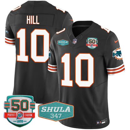 Men's Dolphins Throwback Shula 347 Patch Vapor Jersey - All Stitched