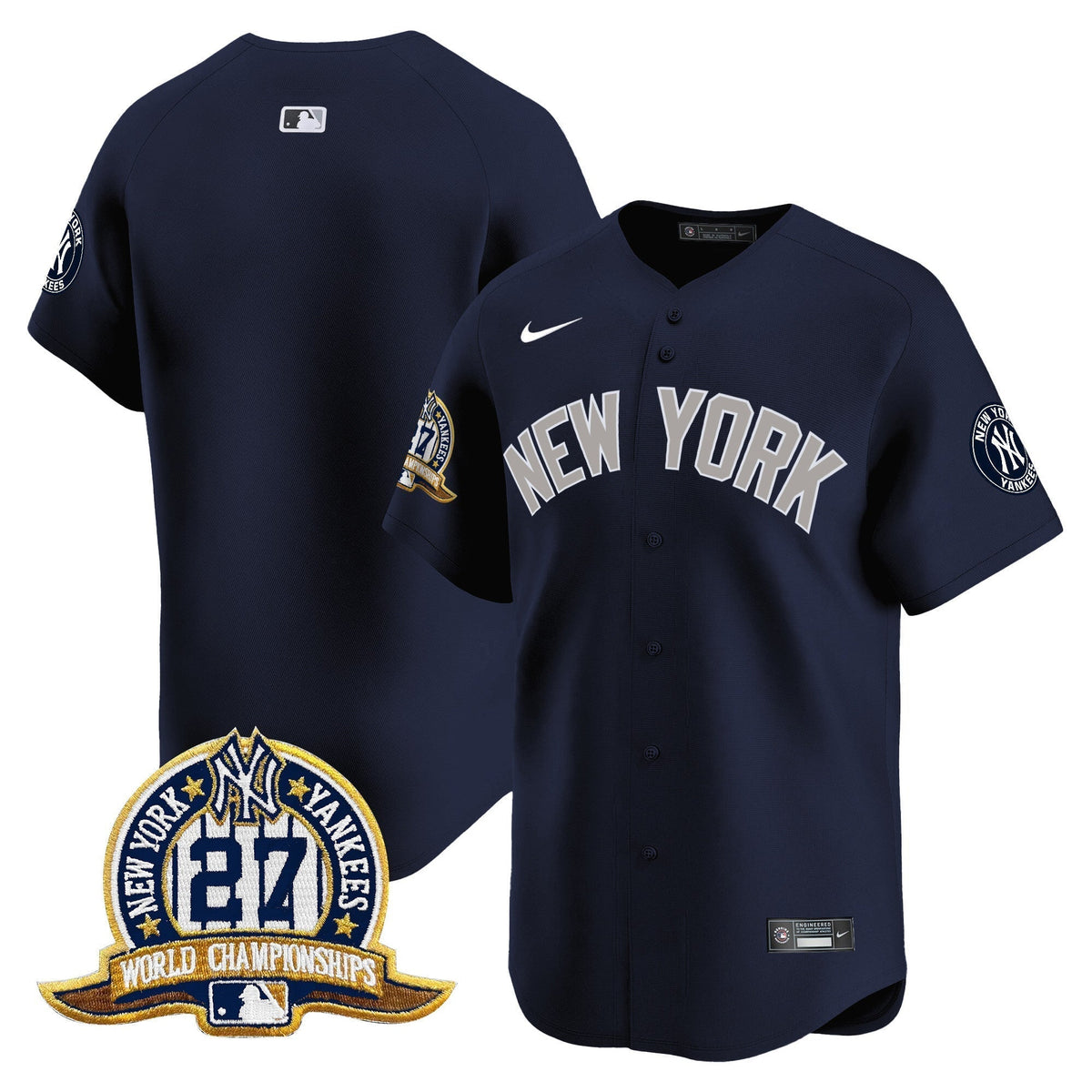 Men's New York Yankees 27 Time Champions Patch Vapor Premier Limited Jersey - All Stitched