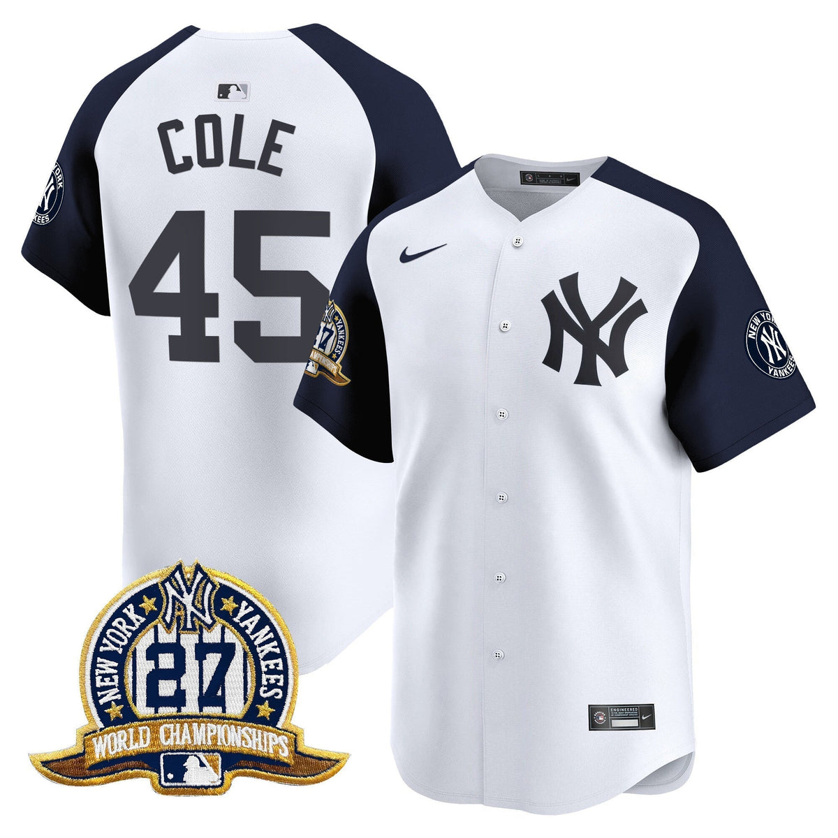Men's New York Yankees 27 Time Champions Patch Vapor Premier Limited Jersey - All Stitched