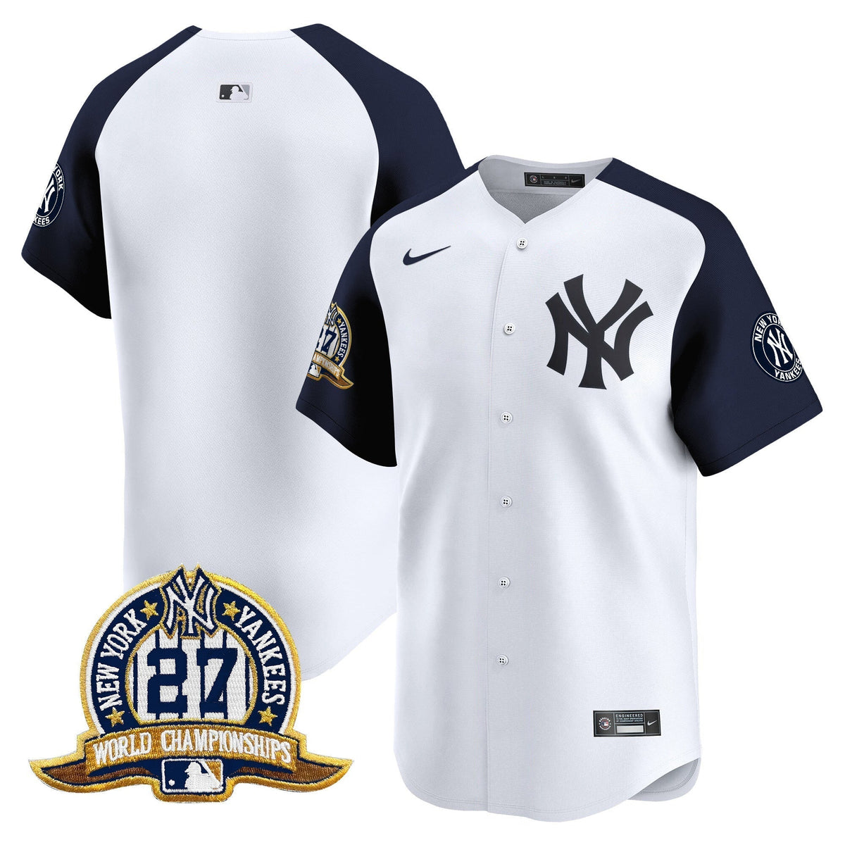 Men's New York Yankees 27 Time Champions Patch Vapor Premier Limited Jersey - All Stitched