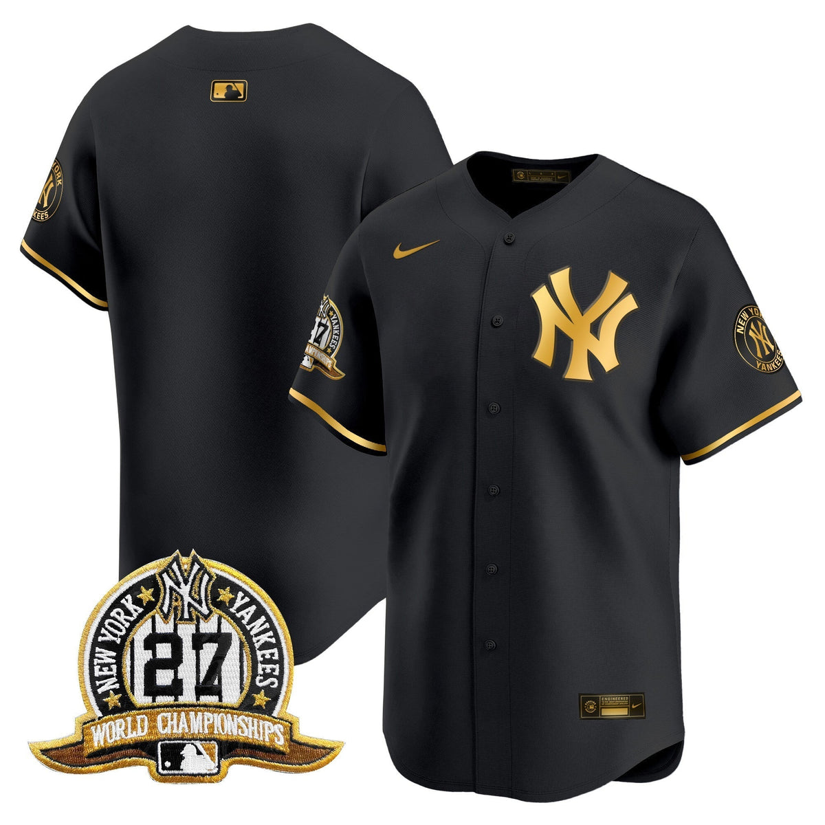 Men's New York Yankees 27 Time Champions Patch Vapor Premier Limited Jersey - All Stitched