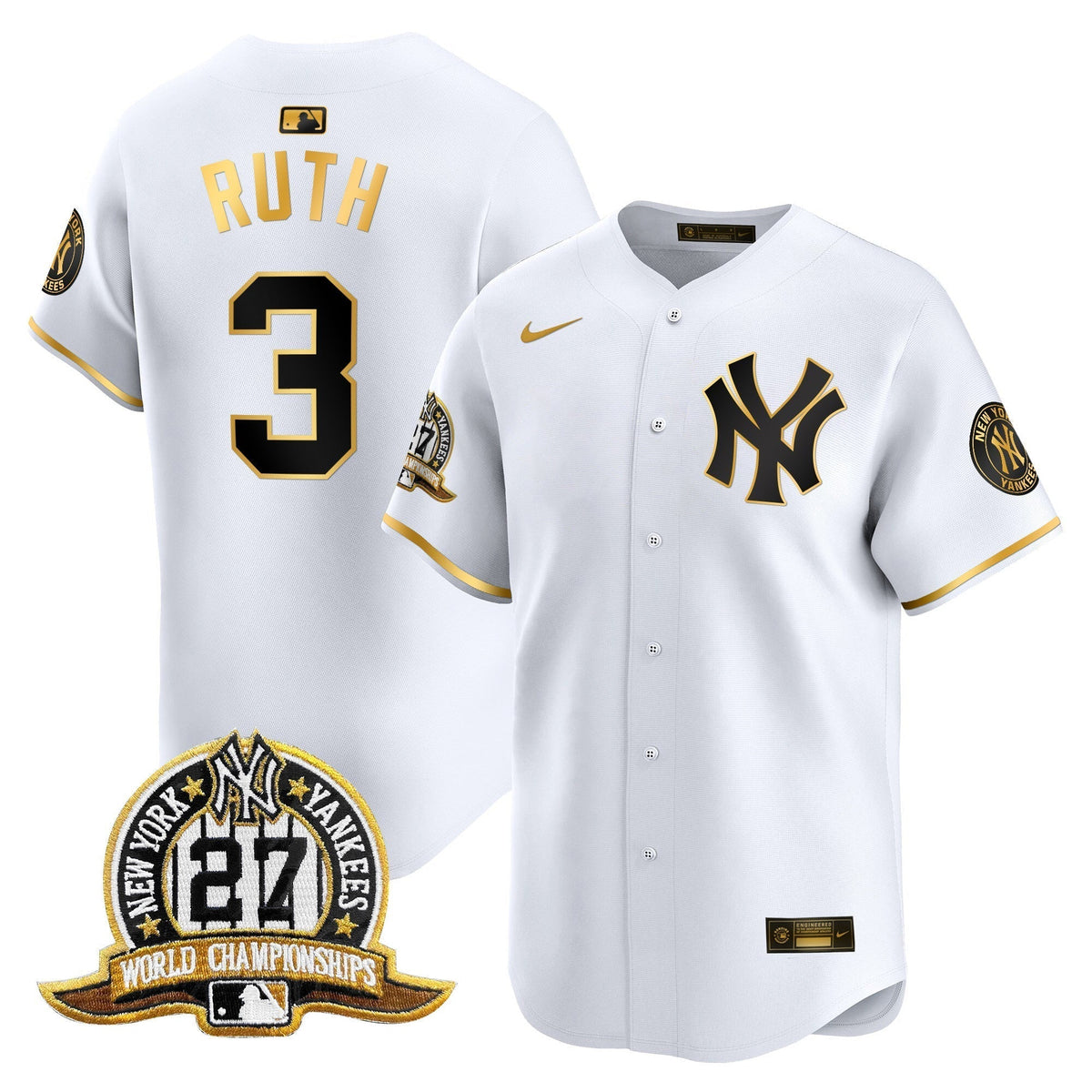 Men's New York Yankees 27 Time Champions Patch Vapor Premier Limited Jersey - All Stitched