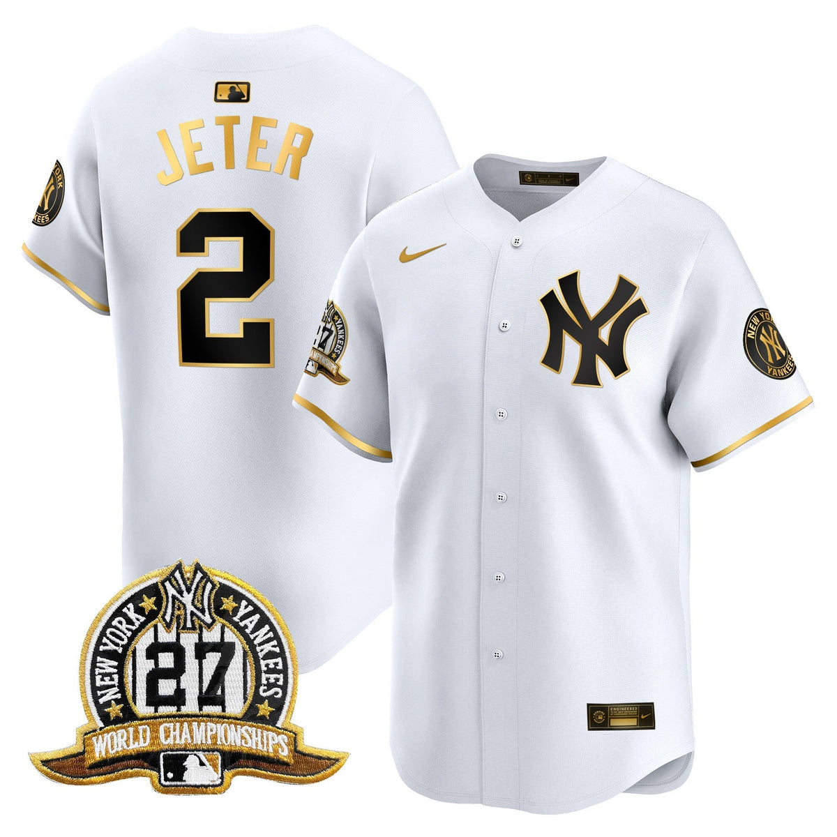 Men's New York Yankees 27 Time Champions Patch Vapor Premier Limited Jersey - All Stitched
