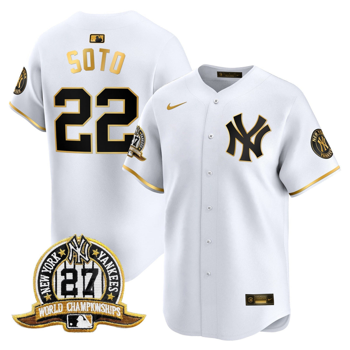 Men's New York Yankees 27 Time Champions Patch Vapor Premier Limited Jersey - All Stitched