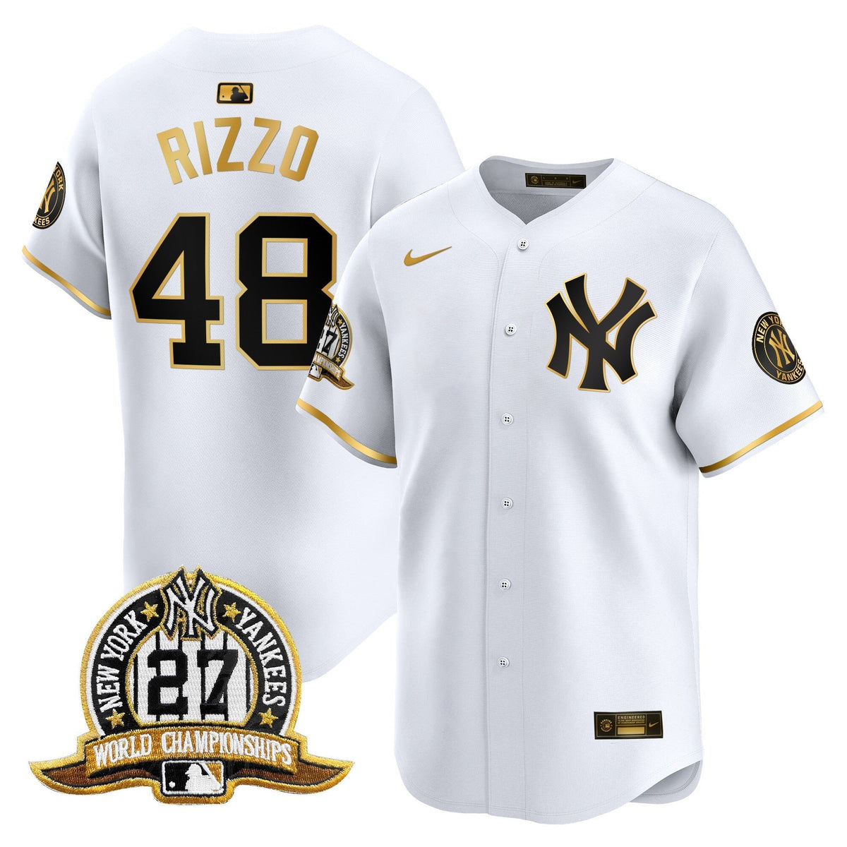 Men's New York Yankees 27 Time Champions Patch Vapor Premier Limited Jersey - All Stitched