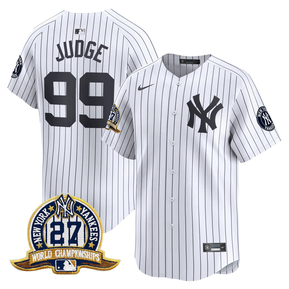 Men's New York Yankees 27 Time Champions Patch Vapor Premier Limited Jersey - All Stitched