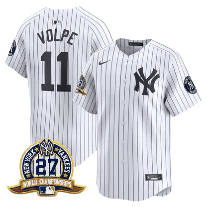 Men's New York Yankees 27 Time Champions Patch Vapor Premier Limited Jersey - All Stitched