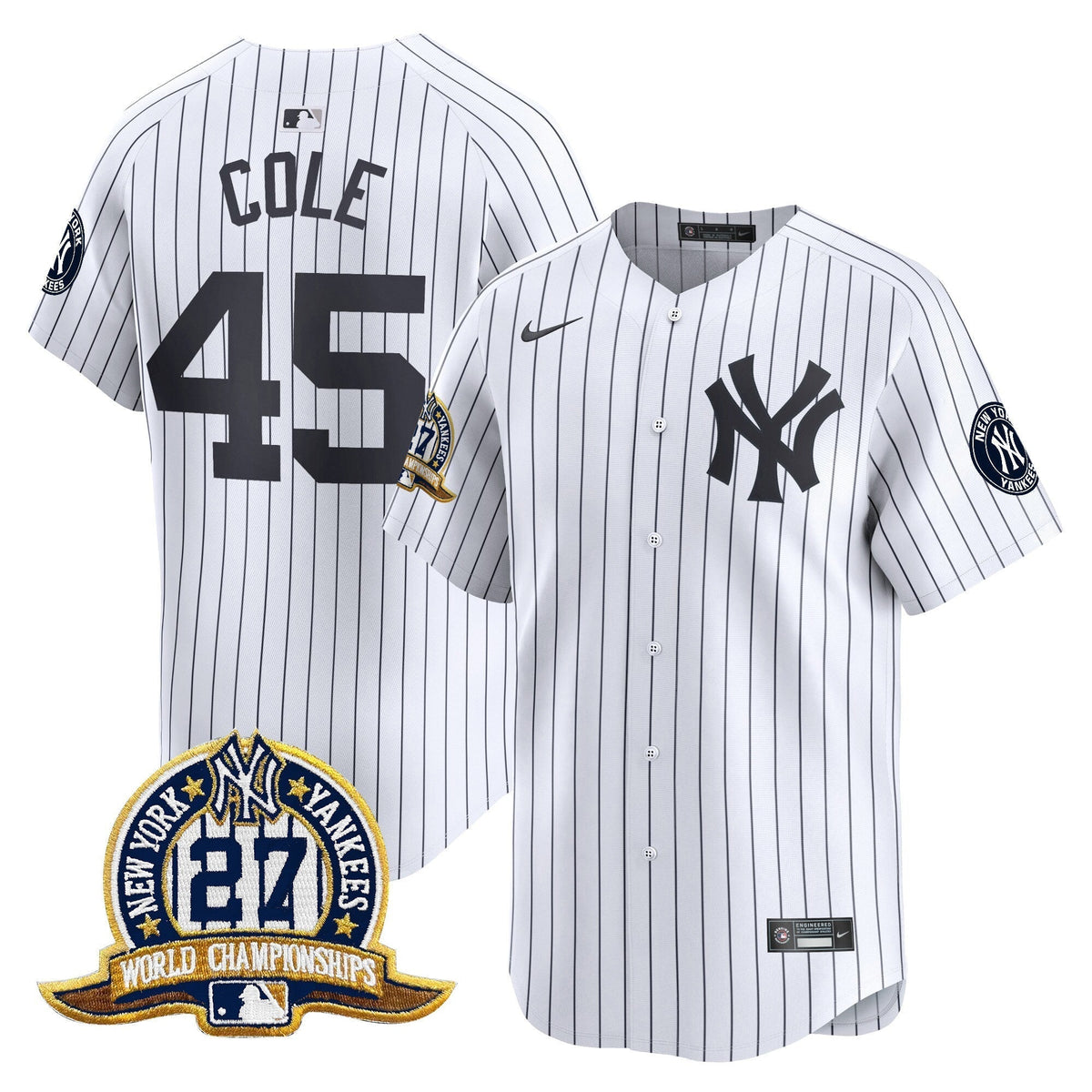 Men's New York Yankees 27 Time Champions Patch Vapor Premier Limited Jersey - All Stitched