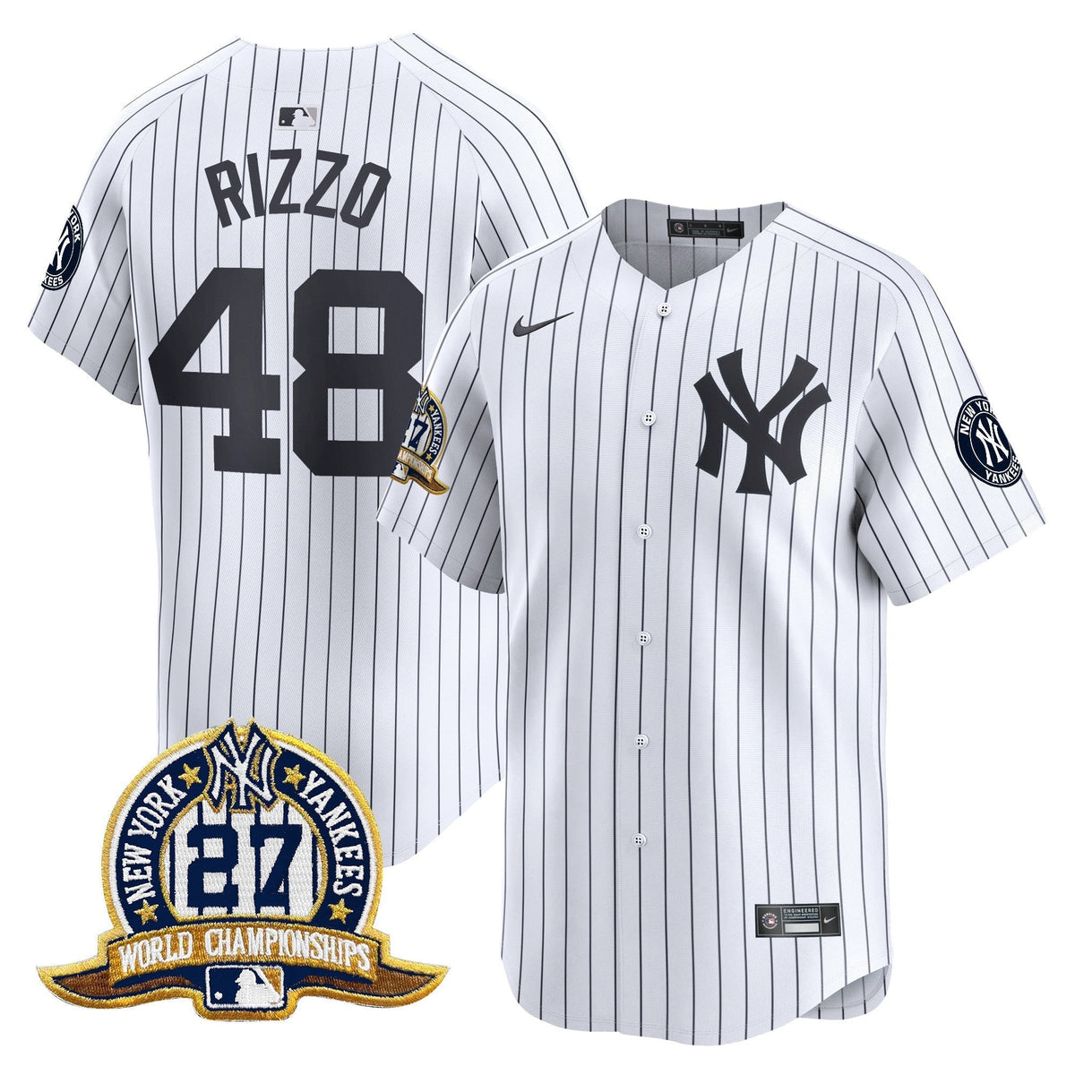 Men's New York Yankees 27 Time Champions Patch Vapor Premier Limited Jersey - All Stitched
