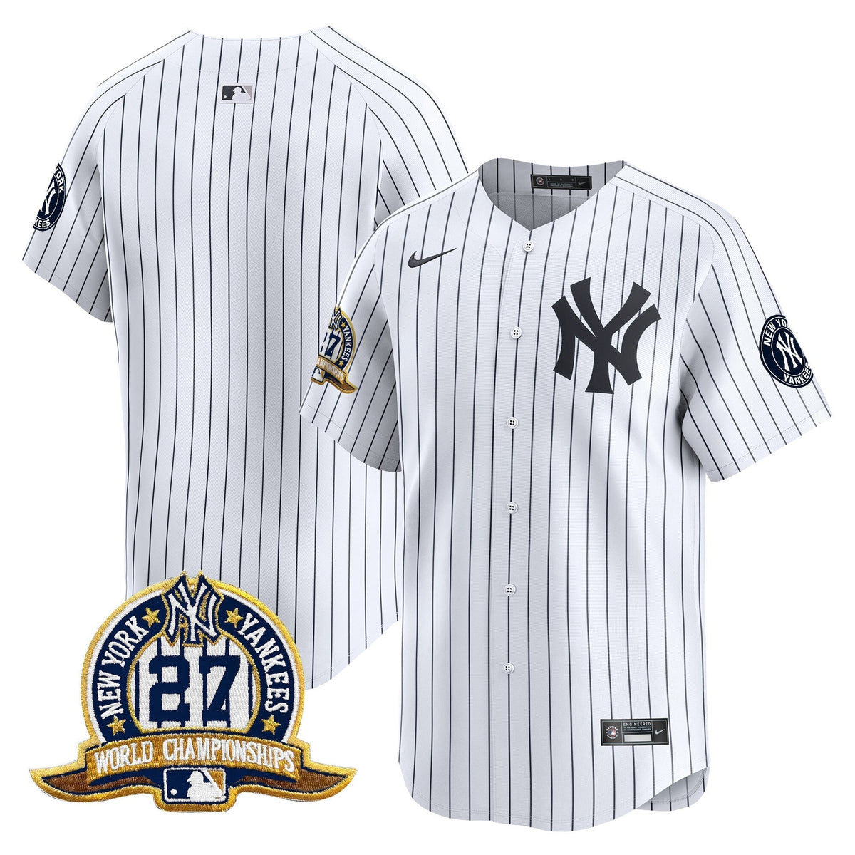 Men's New York Yankees 27 Time Champions Patch Vapor Premier Limited Jersey - All Stitched