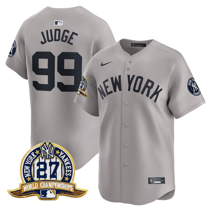 Men's New York Yankees 27 Time Champions Patch Vapor Premier Limited Jersey - All Stitched