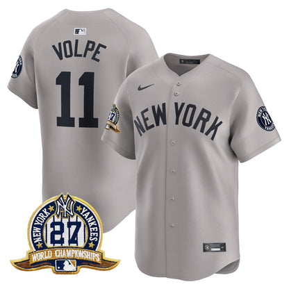 Men's New York Yankees 27 Time Champions Patch Vapor Premier Limited Jersey - All Stitched