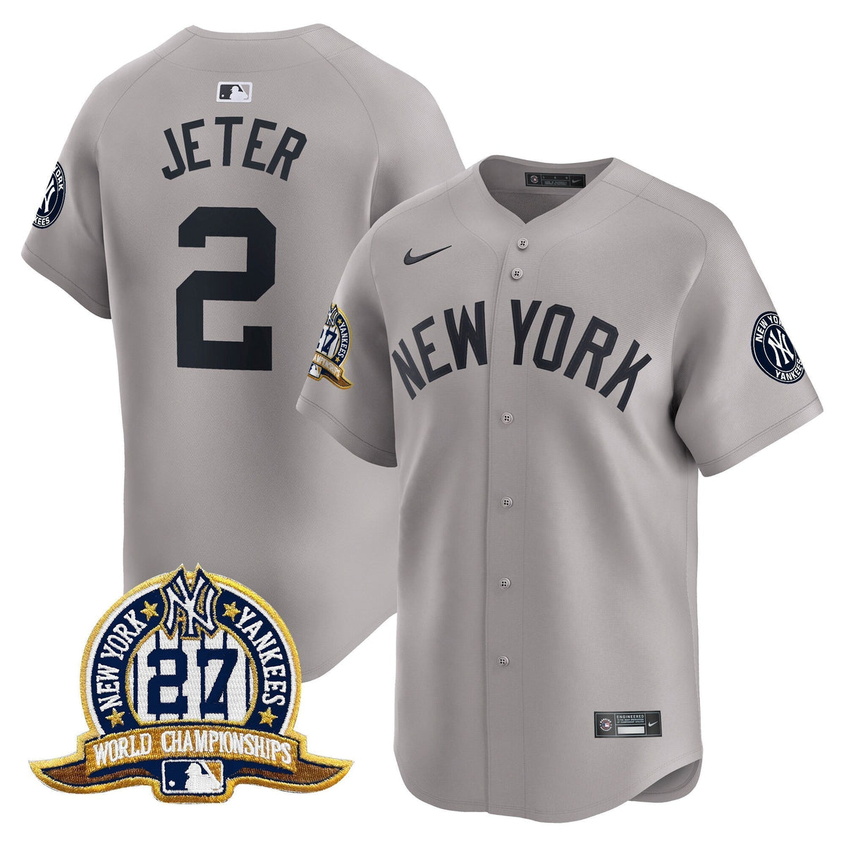 Men's New York Yankees 27 Time Champions Patch Vapor Premier Limited Jersey - All Stitched
