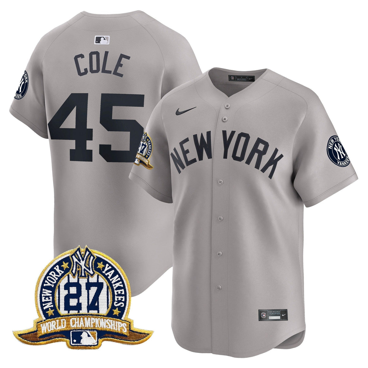 Men's New York Yankees 27 Time Champions Patch Vapor Premier Limited Jersey - All Stitched