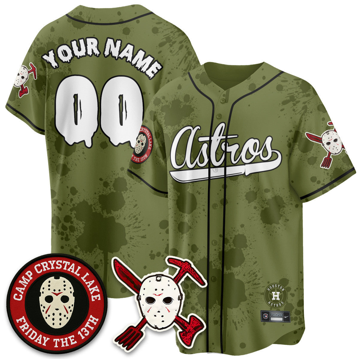 Custom Houston Astros "Friday the 13th" Jersey - All Stitched