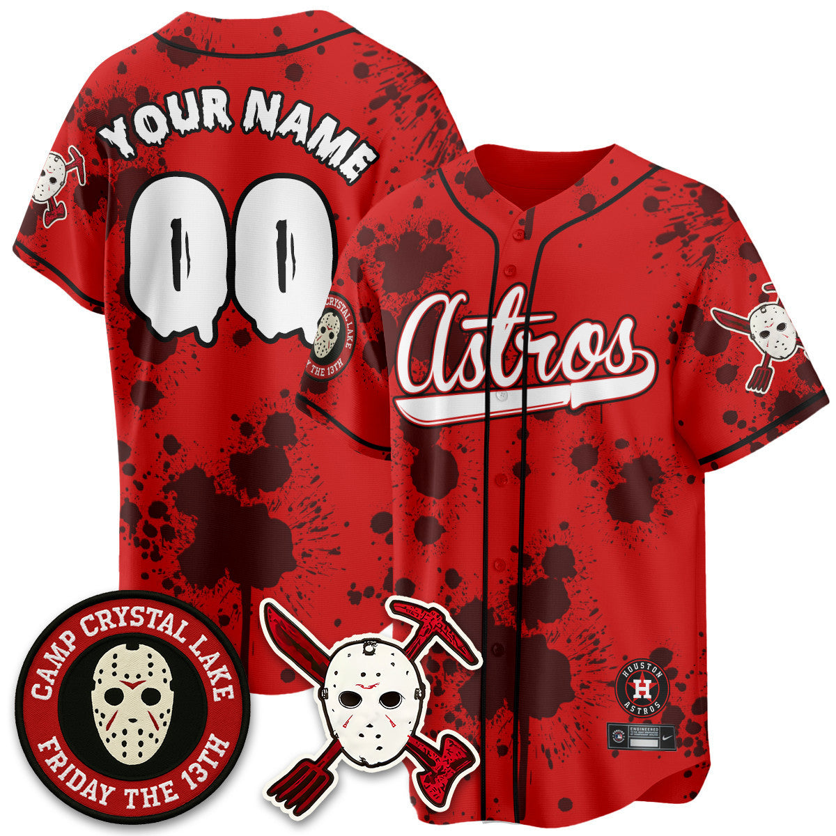 Custom HOU "Friday the 13th" Jersey - Stitched