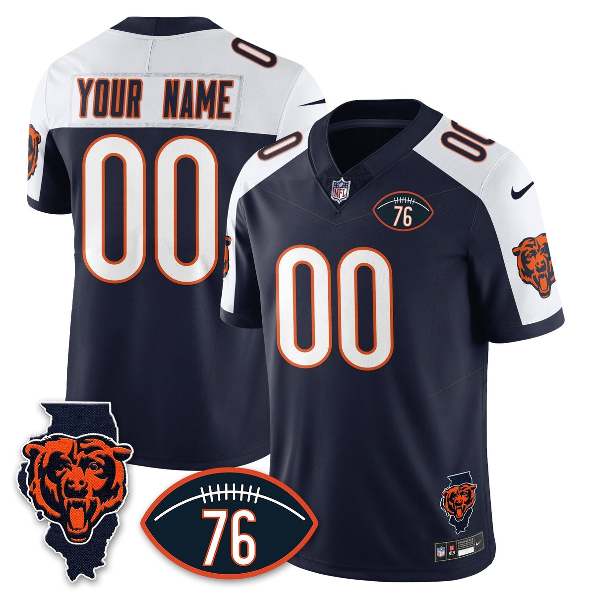 CHI Honor Steve McMichael Custom Jersey - Stitched