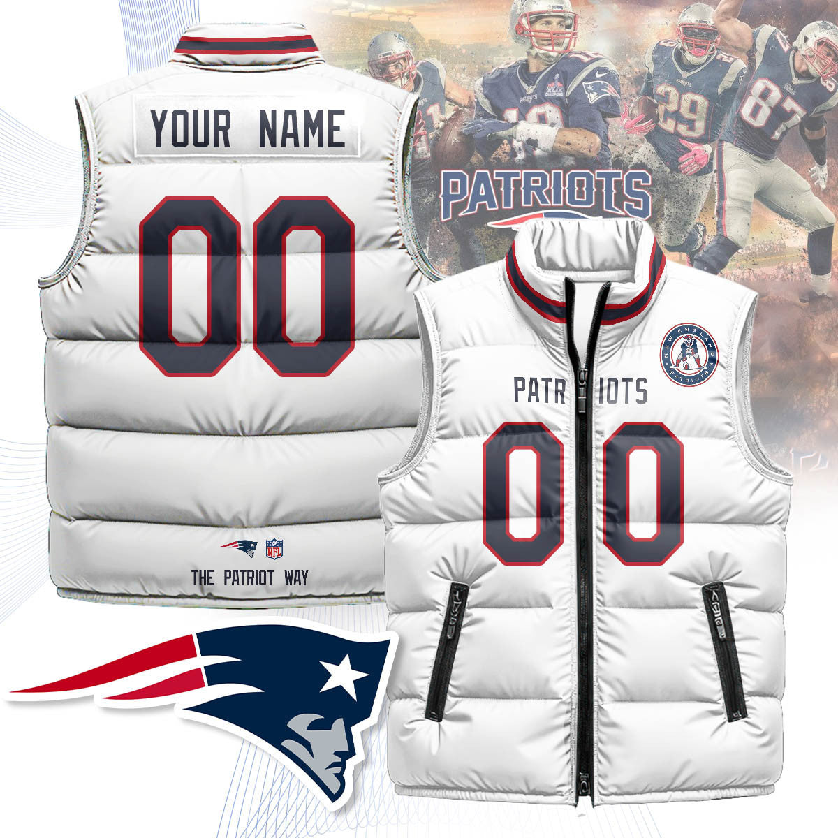 New England Patriots Unisex Puffer Vest