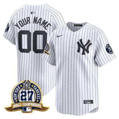 New York Yankees 27 Time Champions Patch Vapor Premier Limited Custom Jersey - All Stitched