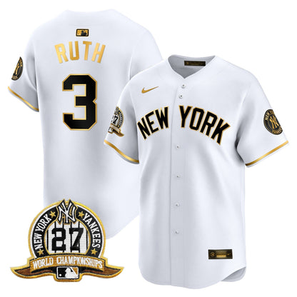 Men's New York Yankees 27 Time Champions Patch Vapor Premier Limited Jersey V2 - All Stitched