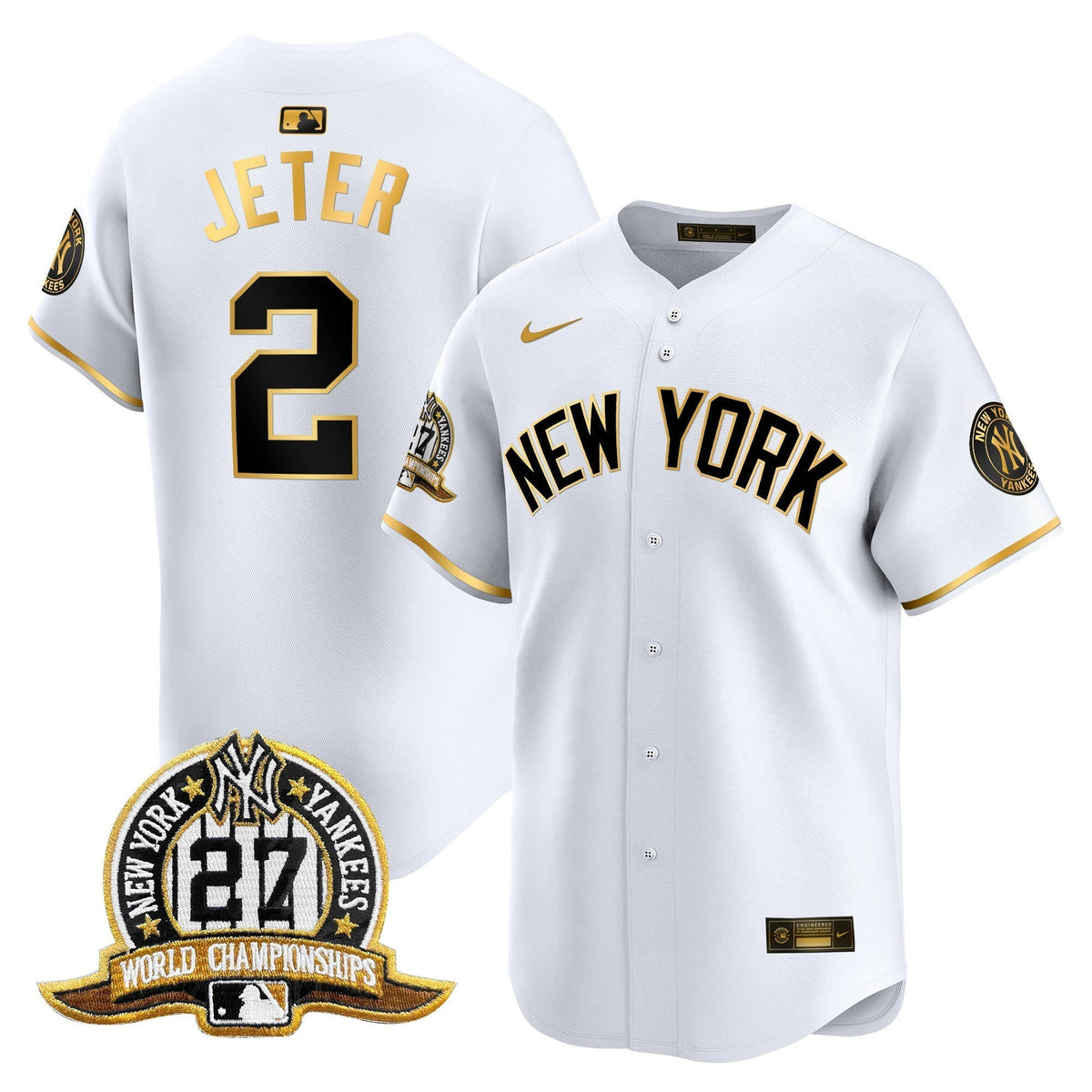 Men's New York Yankees 27 Time Champions Patch Vapor Premier Limited Jersey V2 - All Stitched