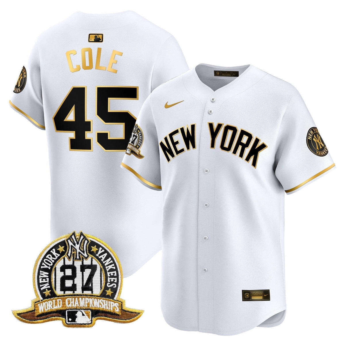 Men's New York Yankees 27 Time Champions Patch Vapor Premier Limited Jersey V2 - All Stitched
