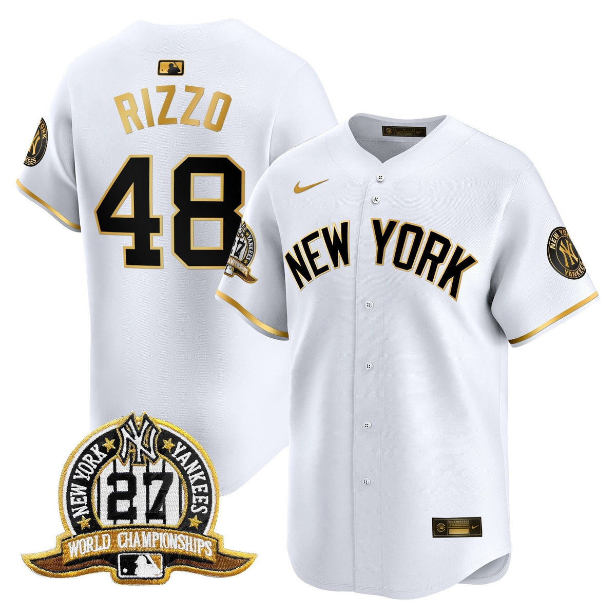 Men's New York Yankees 27 Time Champions Patch Vapor Premier Limited Jersey V2 - All Stitched