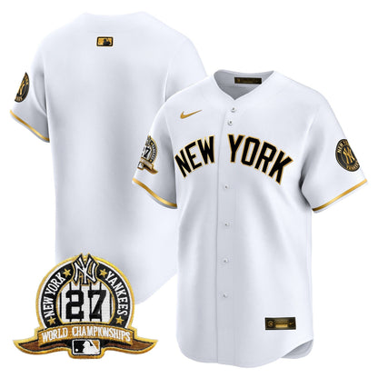 Men's New York Yankees 27 Time Champions Patch Vapor Premier Limited Jersey V2 - All Stitched