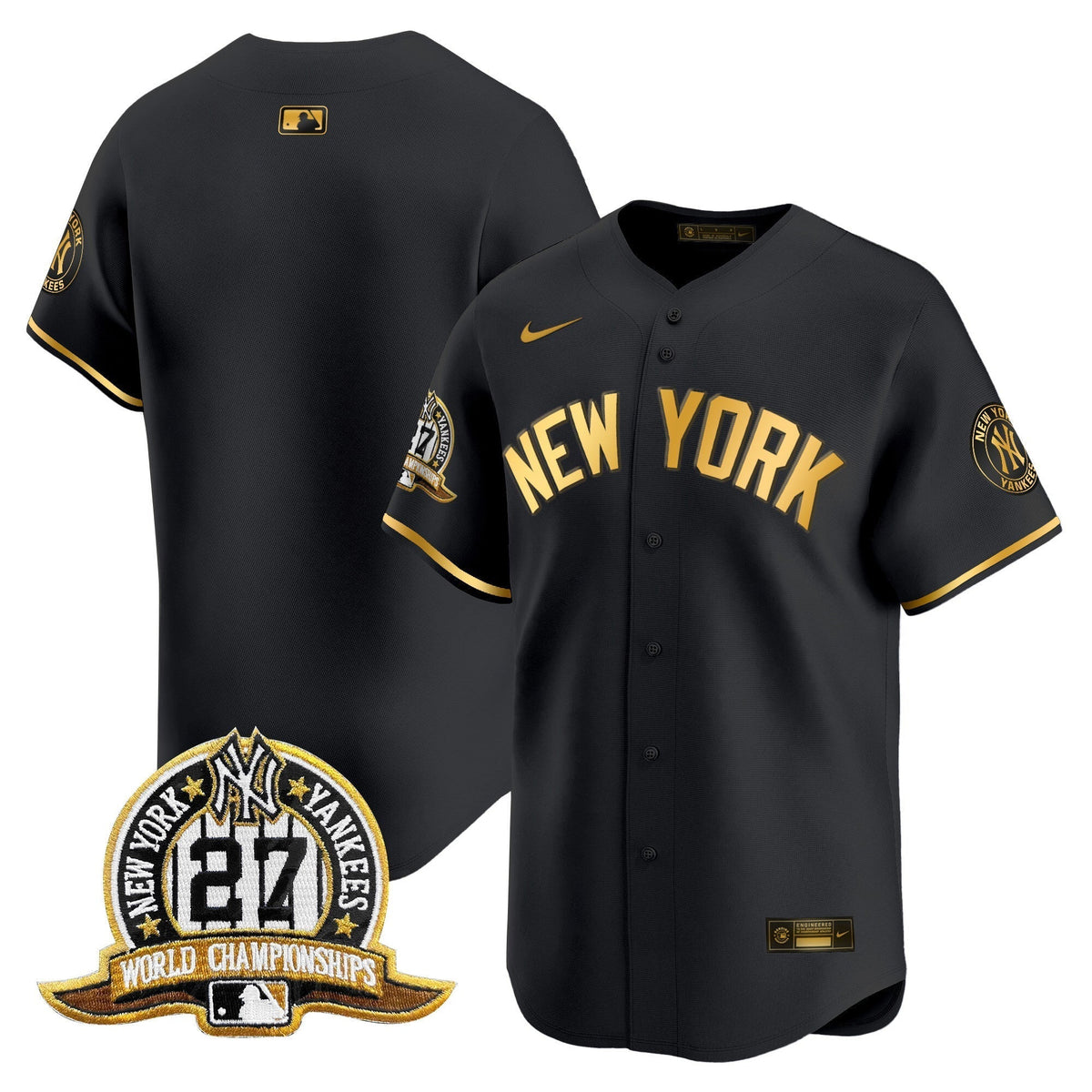 Men's New York Yankees 27 Time Champions Patch Vapor Premier Limited Jersey V2 - All Stitched